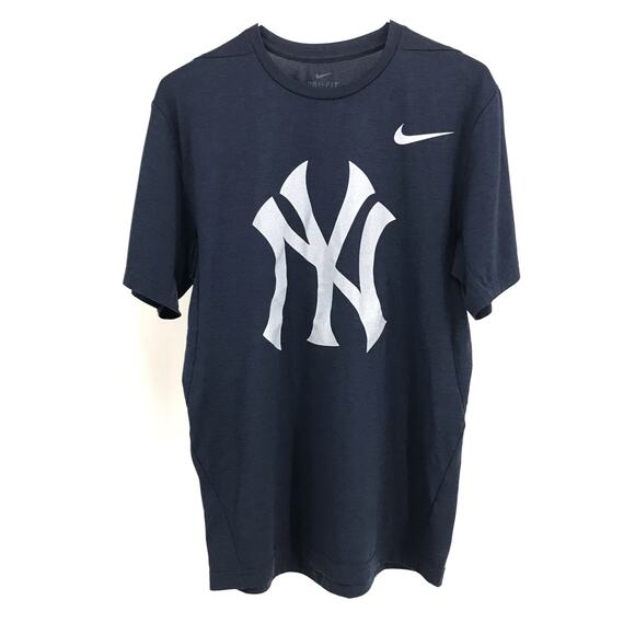 Nike MLB New York Yankees Blue Dri-Fit Short Sleeve T-Shirt Mens S - Picture 1 of 8